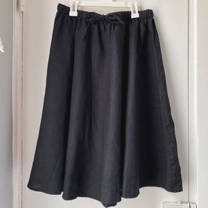Vintage Vibes Black Linen Circle Skirt